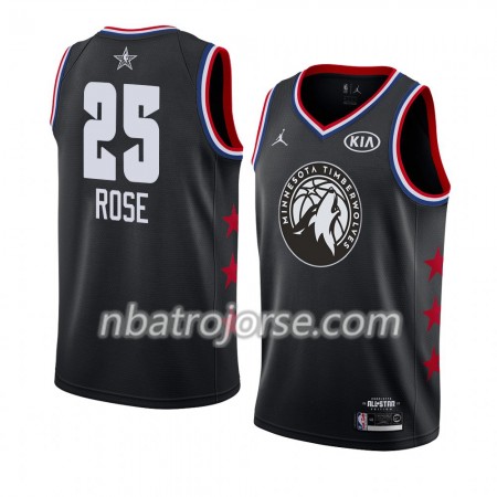 Män Minnesota Timberwolves Tröja Derrick Rose 25 2019 All-Star Jordan Brand Svart Swingman